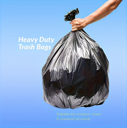 35 Gallon Black Trash Bags, 10-Count Single Roll of Polyethylene Garbage Liners for Compatible Large Bins, Household Cleanup, Hotel and Supermarket Use