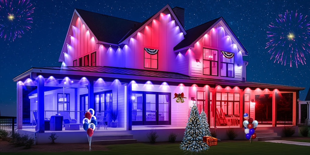 Permanent Outdoor RGB Eave Lights with App and Remote Control, Music Sync and Timer, Listed 100FT or 500FT Options for Christmas, New Year and Party Decor