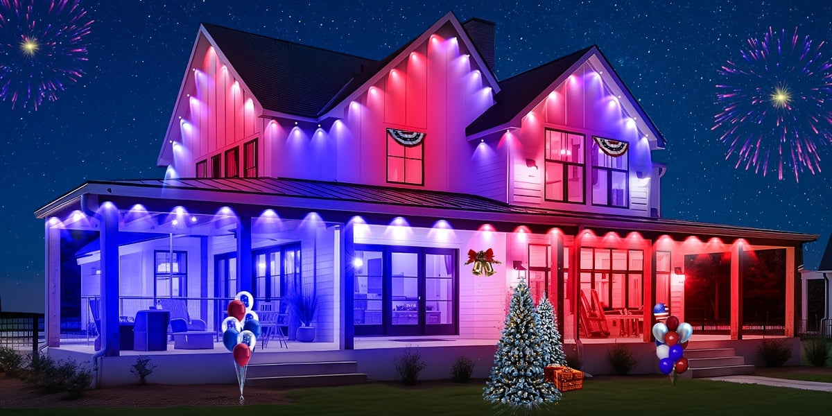 Permanent Outdoor RGB Eave Lights with App and Remote Control, Music Sync and Timer, Listed 100FT or 500FT Options for Christmas, New Year and Party Decor