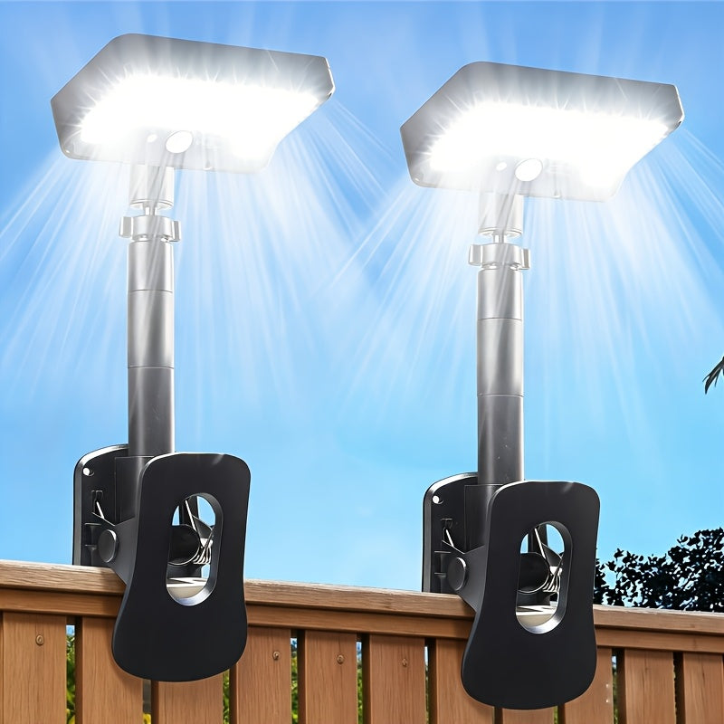 Solar Clip-On Light with Listed 98 LEDs and Three Lighting Modes, One or Two-Pack Options for Compatible Chain-Link Fence, Patio, Yard and Garage Locations