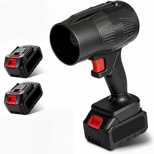 Black Cordless Jet Leaf Blower with Listed 21V and 130000RPM Claims, One-Battery, Two-Battery or Family Set Labels for Patio Cleanup and Yard Maintenance