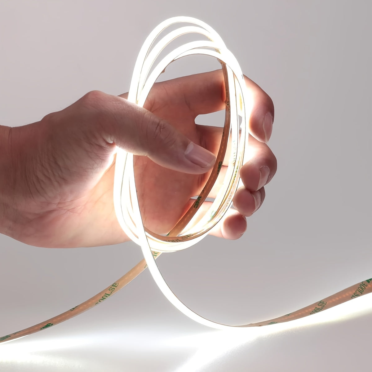 COB LED Strip Lights with Knob Dimmer, 32.8ft 24V Flexible Light Tape in White or Warm White, 8mm Width and CRI92+ for Cabinets, Shelves and Bedroom Accents