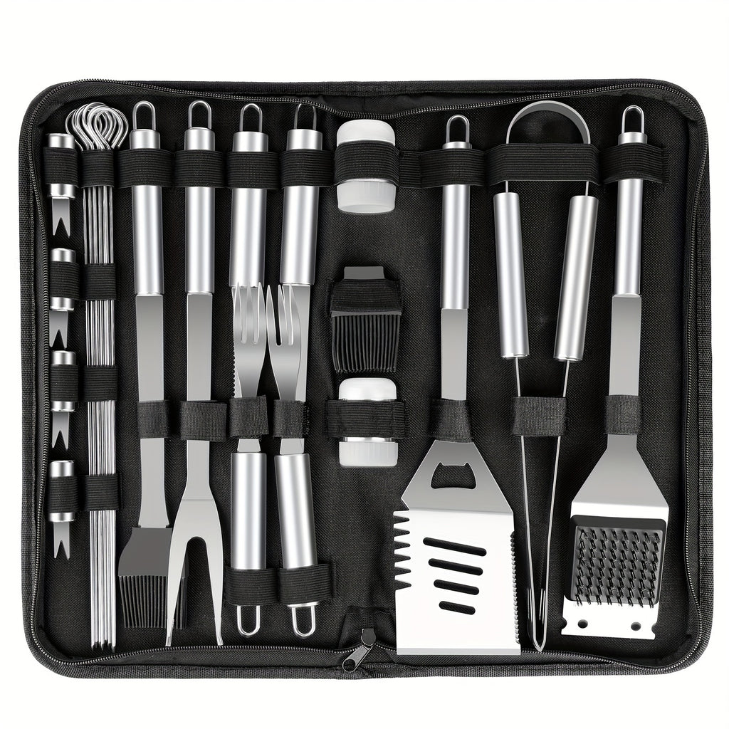 BBQ Tool Set, 15-Piece or 24-Piece Grill Accessories Kit for Backyard Barbecues, Camping Meals and Kitchen Cooking, Father's Day Gift for Grill Lovers