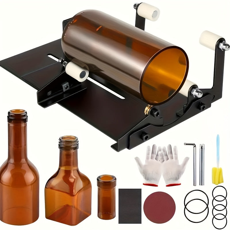 Glass Bottle Cutter Tool Set, 12-Piece or 20-Piece Selections for Adult Decorative DIY Projects with Compatible Square and Round Wine or Beer Bottles