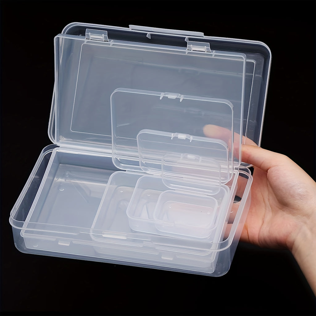Rectangular Storage Boxes with Lids by TOMNK, Small Plastic Containers in 28 or 56-Piece Options for Beads, Jewelry Findings, Desk Supplies and Craft Sorting