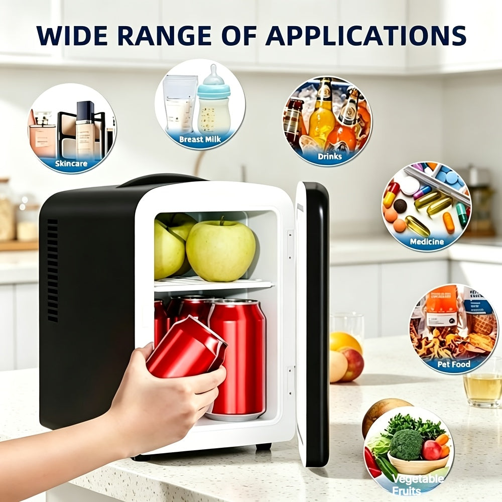 Portable Skincare Mini Fridge with Listed 1.06-Gallon Capacity, White or Black Small Refrigerator Options for Compatible Cosmetics, Bedroom and Office Storage