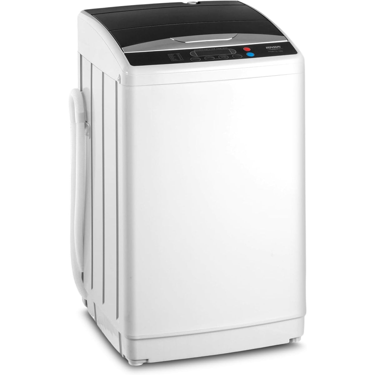 Compact Washing Machine with Drain Pump, Fully Automatic 17.8 lbs Portable Laundry Washer with Stainless Steel Tub, 110V Top Load for Apartments, Dormitories, RVs, Campers and Small Homes