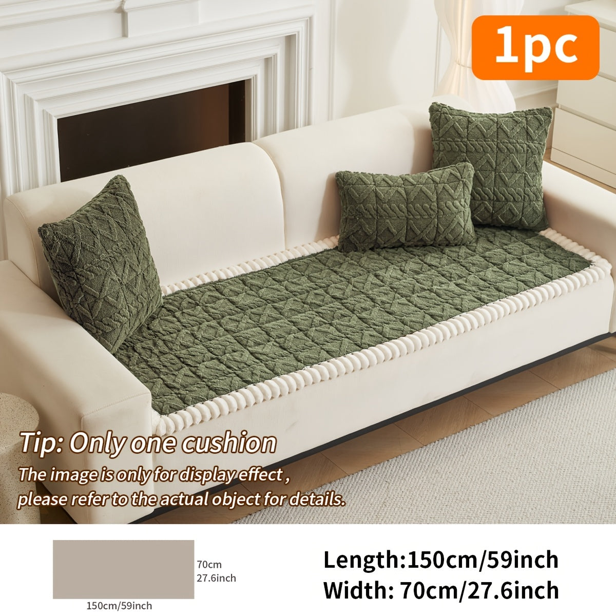 Quilted Sofa Cushion Cover, Single Polyester Seating Layer in Five Colors with Loveseat, 3-Seater, 4-Seater and Plus4 Options for Living Room Refreshes