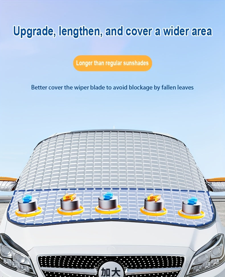 Magnetic Windshield Snow Cover for Parked Cars, Front Window Sunshade and Snow Cover with All-Season Style for Seasonal Outdoor Parking