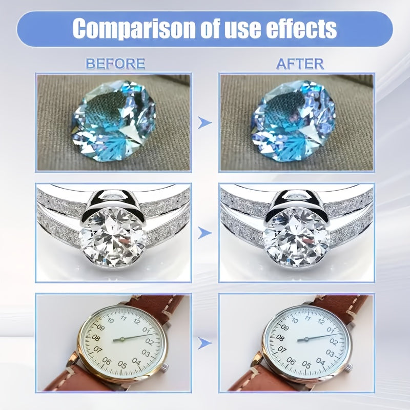 Jewelry Polish with Sponge, Listed 1.86oz Surface Brightening Formula for Compatible Metal Bracelets and Necklaces, At-Home Jewelry Care Accessory