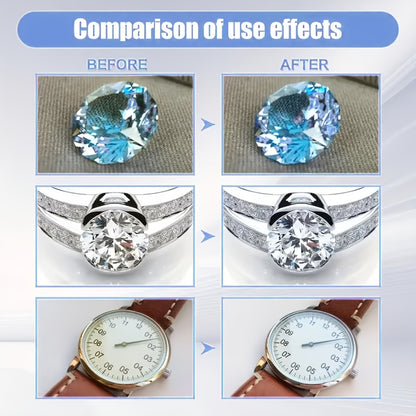 Jewelry Polish with Sponge, Listed 1.86oz Surface Brightening Formula for Compatible Metal Bracelets and Necklaces, At-Home Jewelry Care Accessory