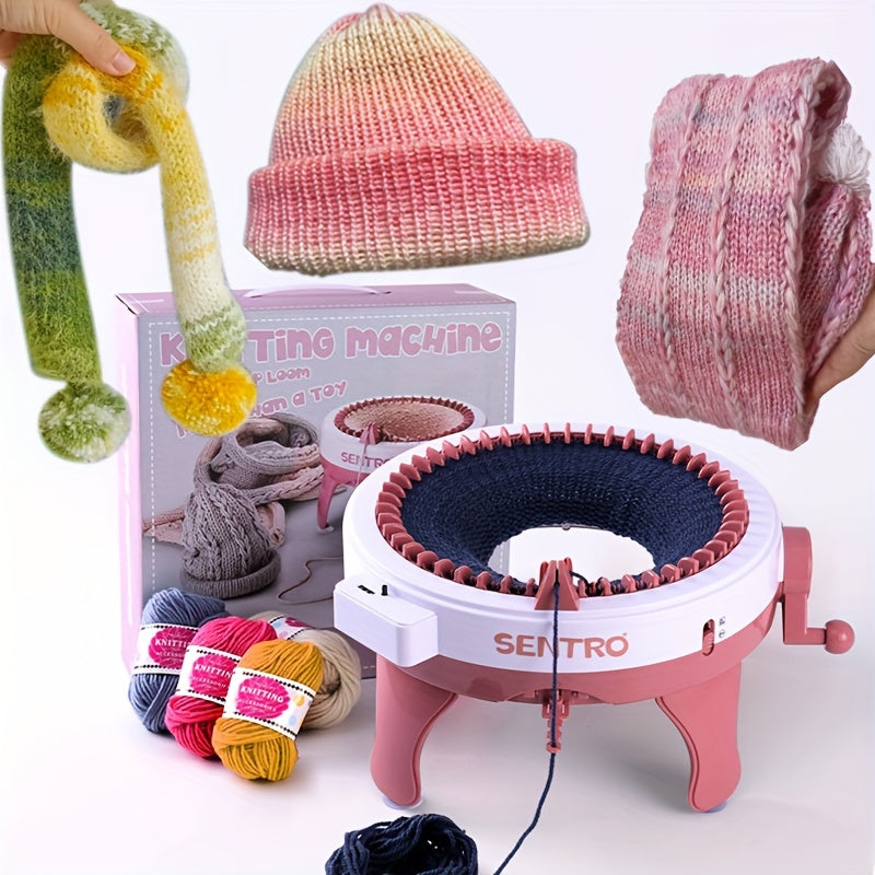 40 or 48 Needle Knitting Machine for DIY Yarn Crafts, Hat and Scarf Projects, Home Handicraft Practice and Handmade Gift Ideas for Knitting Enthusiasts