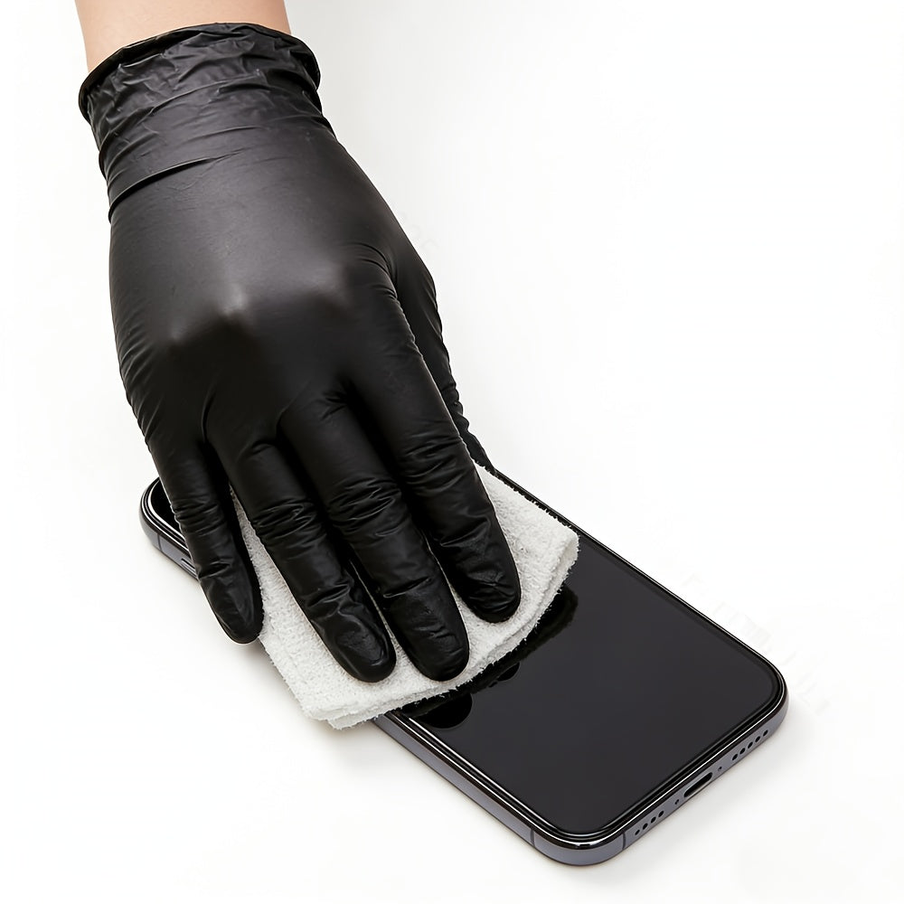 Composite Nitrile Disposable Gloves in Black, Household Cleaning Gloves with S, M, L and XL Sizes and 20, 40 or 99 Piece Pack Options for Kitchen Housework