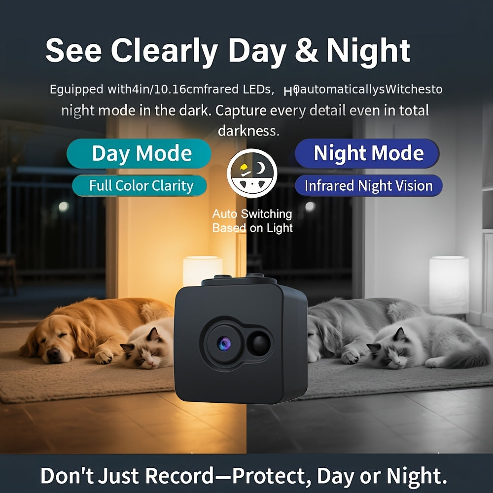 No-WiFi Recording Camera with Rechargeable Battery, Local SD Card Support up to 32GB and Loop Recording, Portable Q7-32G-1PCS Model for Home or Office