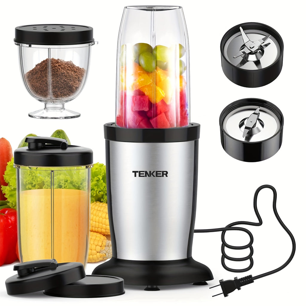 Personal Blender and Grinder Combo with Max 900W 11 Pieces Model Label, Two Portable Cup Reference and White or Black Options for Shakes and Smoothie Preparation