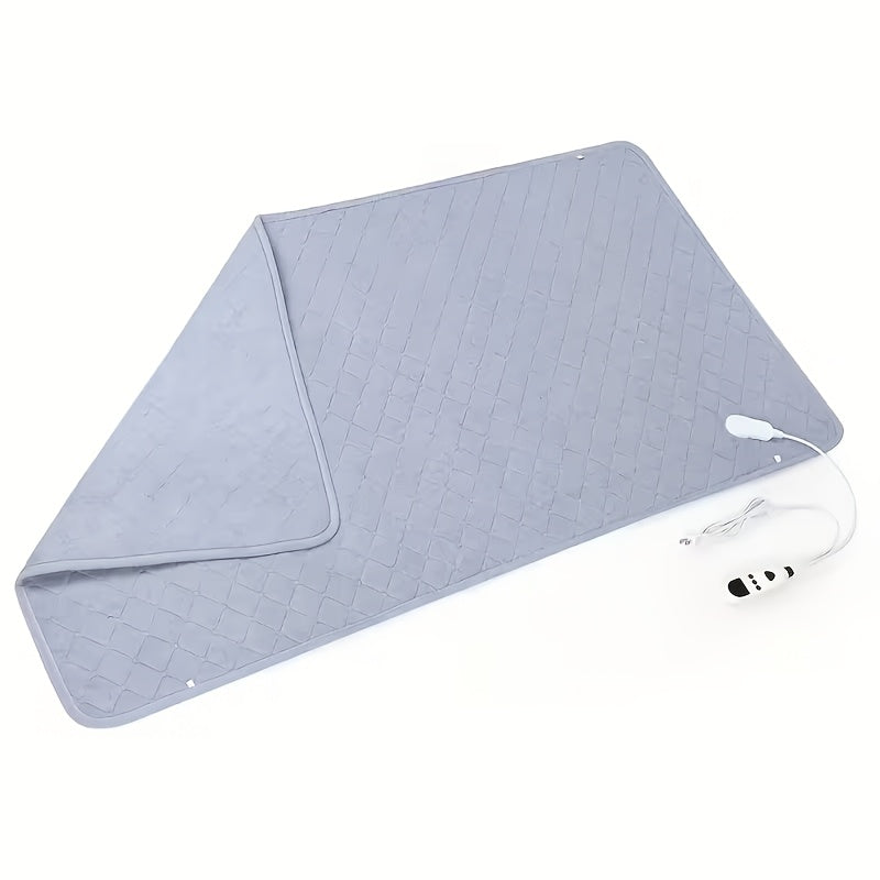 Large Electric Heating Mat in Brown, Firm-Texture Heated Pad with 9 Heat Levels, Remote Control and 1, 2, 4 or 6 Hour Timer for Home Warmth