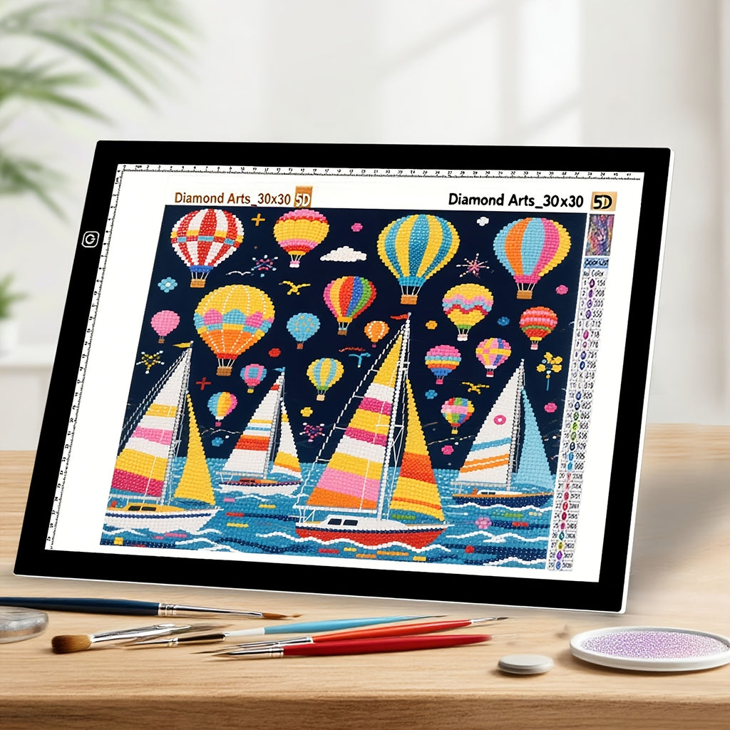 Dual Strip LED Drawing Light Board with Ten-Level Adjustable Brightness and Listed Acrylic Surface, Black Light Pad in Two Sizes for Tracing, Sketching and Diamond Painting