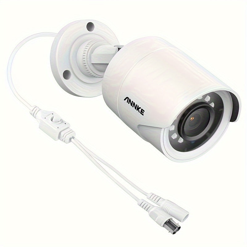 ANNKE Wired CCTV Bullet Camera, 1080P 4-in-1 AHD TVI CVI CVBS DVR Add-On with 3.6mm Lens and Infrared Night Vision, White, Power Adapter Not Included