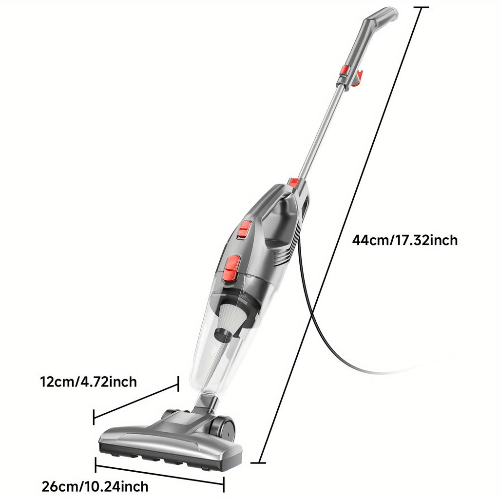 HEPA Stick Vacuum Cleaner for Home, Corded Design with Listed 22ft Cable and 18kPa Suction for Hardwood Floors and Pet Hair, Three Color Options