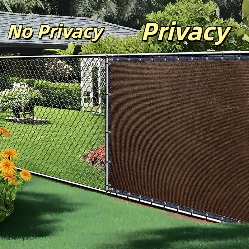 Brown Fence Privacy Screen with Listed Cable Zip Ties, Outdoor Shade Cloth Mesh in Multiple 15ft and 50ft Size Options for Garden and Backyard Fence Coverage