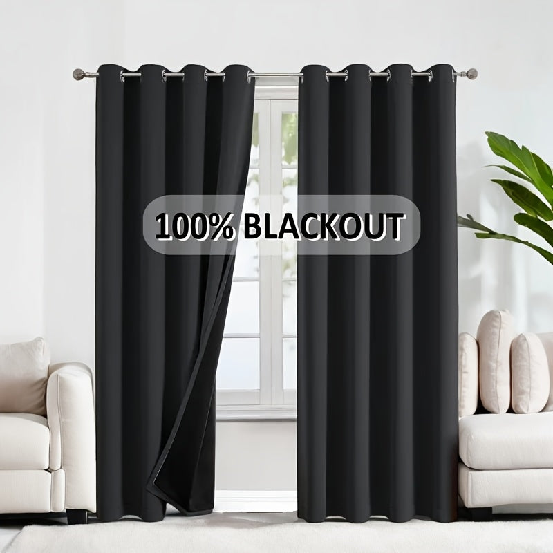 Blackout Curtains with Grommet Top in a Two-Panel Set, Five Color Choices and Seven Size Options for Bedroom, Living Room and Dining Room Window Styling