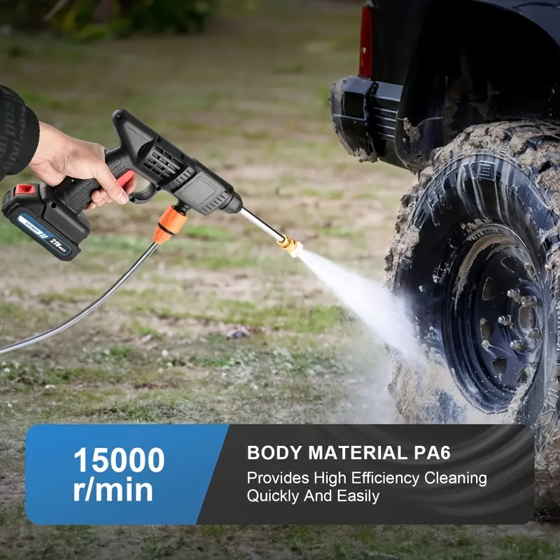 Cordless Pressure Cleaner with Single or Dual Rechargeable Battery Options, Foam Nozzle Reference and Multiple Color Labels for Car Care and Outdoor Cleanup