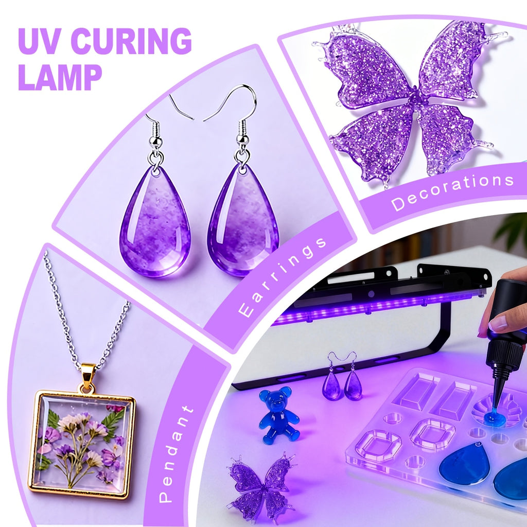 Black Resin Craft Lamp with Listed 5V USB Power and 96 LED Option Label for Jewelry and Mold Projects, Plant-Lamp Wording Requiring Compatibility Checks