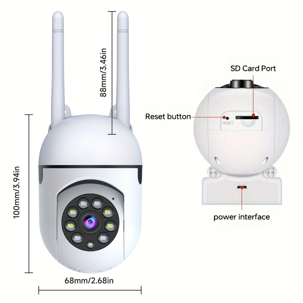 PTZ Security Camera 2-Pack, 355° Pan & Tilt Indoor Camera with AI Motion Detection, Dual-Band WiFi, Full-Color Night Vision, Two-Way Audio, Cloud & SD Storage