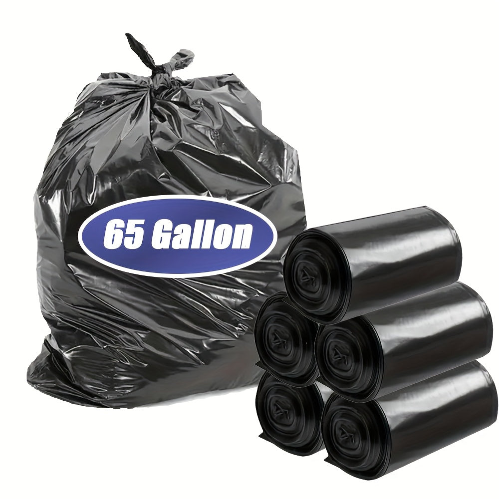 65 Gallon Black Trash Bags in 25, 50 or 100-Count Packs, Large Disposable Garbage Can Liners for Household Cleanup, Garden Waste and Business Use