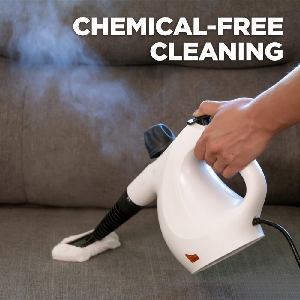 High Pressure Steam Cleaner HK004 in White, 1050W Handheld Cleaning Tool with 12 Accessories for Compatible Kitchen Surfaces, Bathroom Tile and Windows