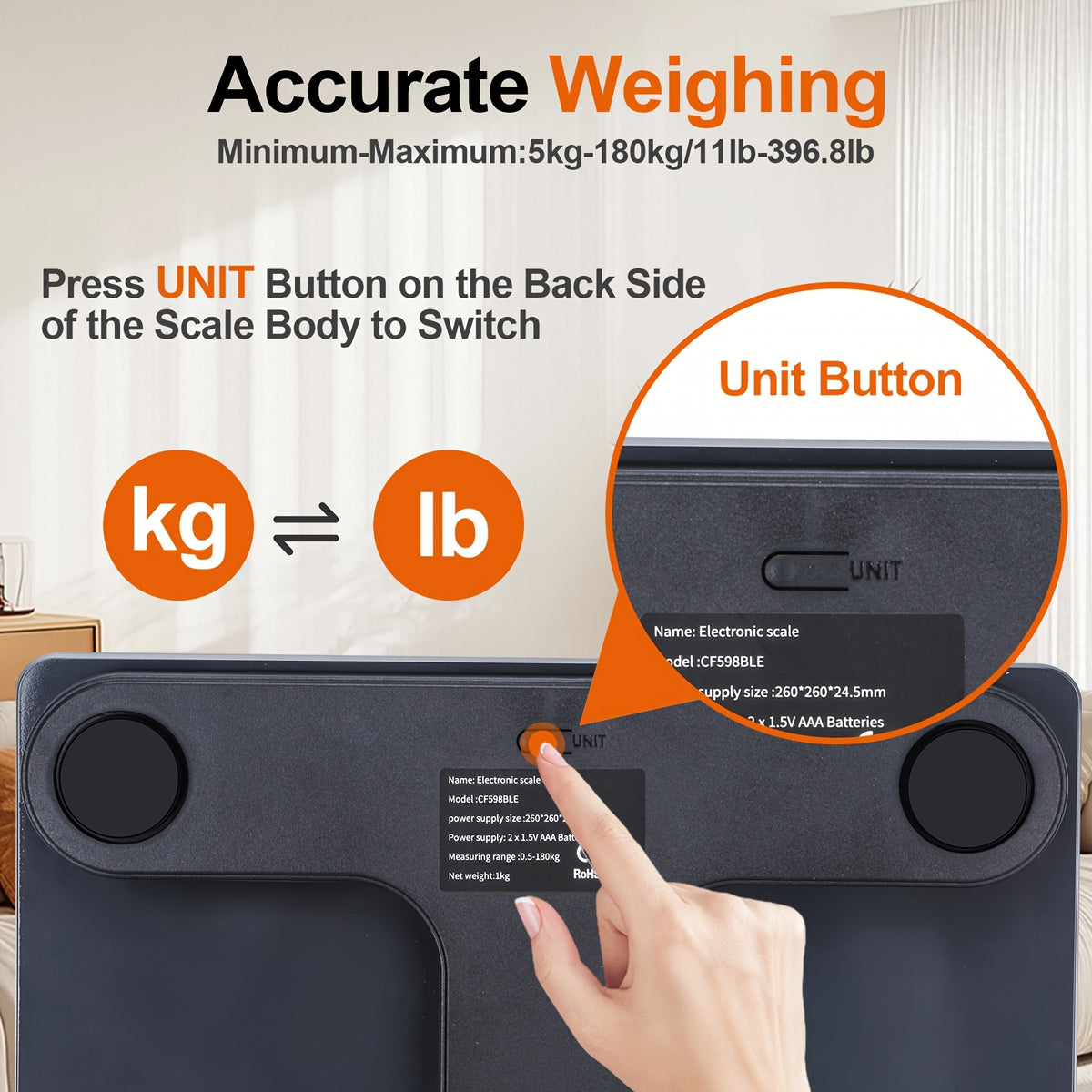 Smart Body Fat Scale with App Tracking, 180kg/396lb Digital Weight Scale with BMI, BMR and Muscle Analysis, Thickened Glass Top with Stainless Steel Electrodes, Dual Unit KG/LB, 11x11 Inch for Bathroom, Gym and Bedroom