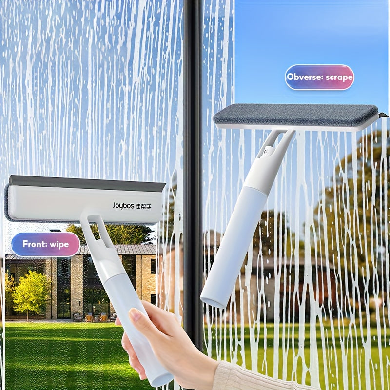 Window Spray Wash Squeegee Cleaner with Collection Tank, JOYBOS 3-in-1 Handheld Glass Cleaning Tool or Two-Cloth Option for Mirrors and Home Surfaces
