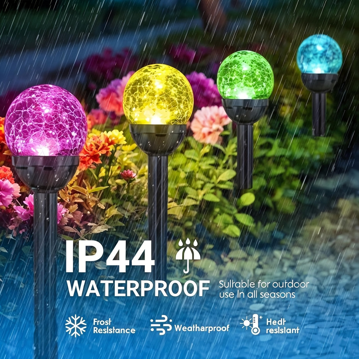 Glass Globe Solar Garden Lights with White and Color-Gradient Modes, 10-Pack Decorative Spherical Outdoor Lighting for Lawn and Courtyard Displays