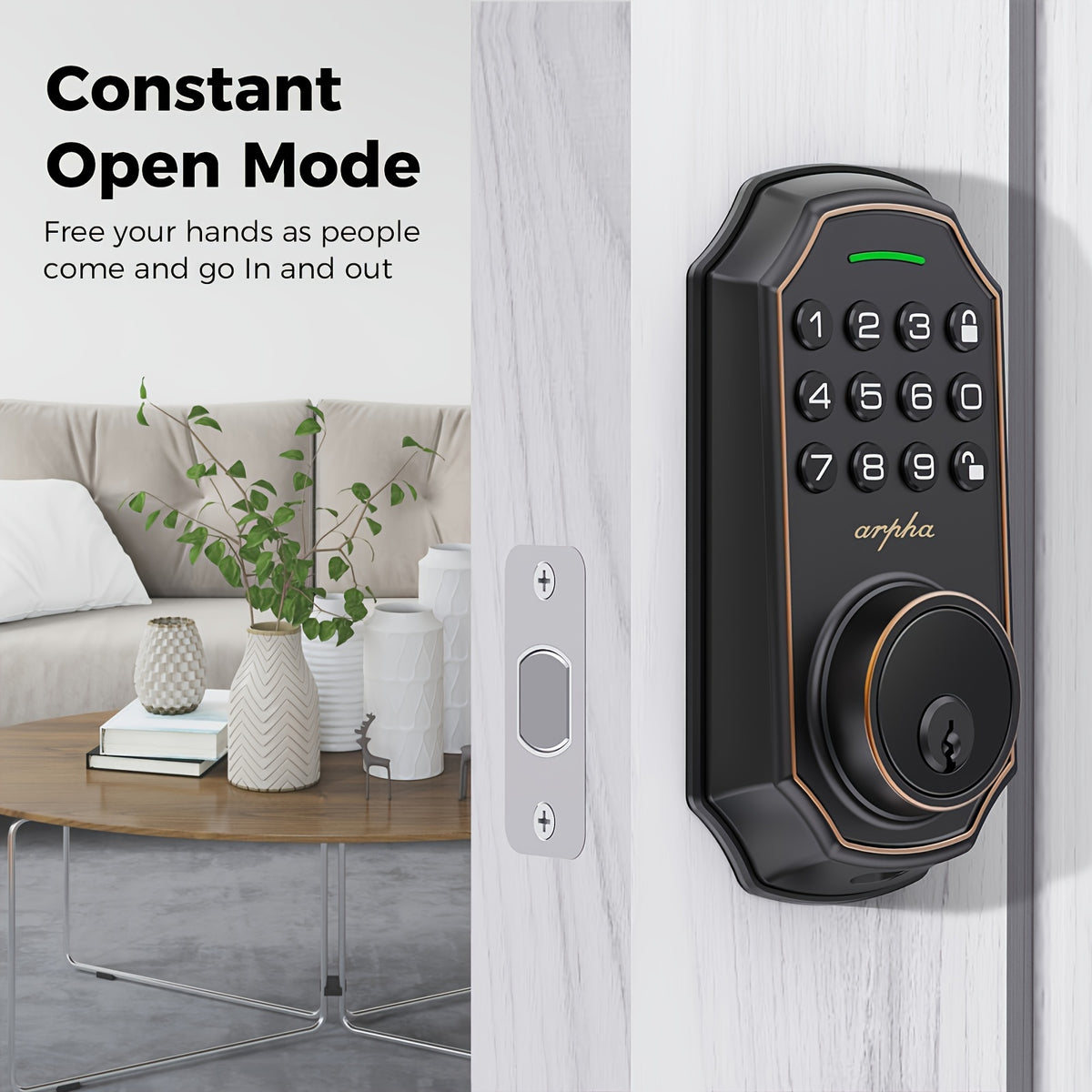 Digital Keypad Door Lock for Compatible Home and Apartment Doors, Keyless Entry with Black and Silvery Options, Single and Two-Piece Lock Selections
