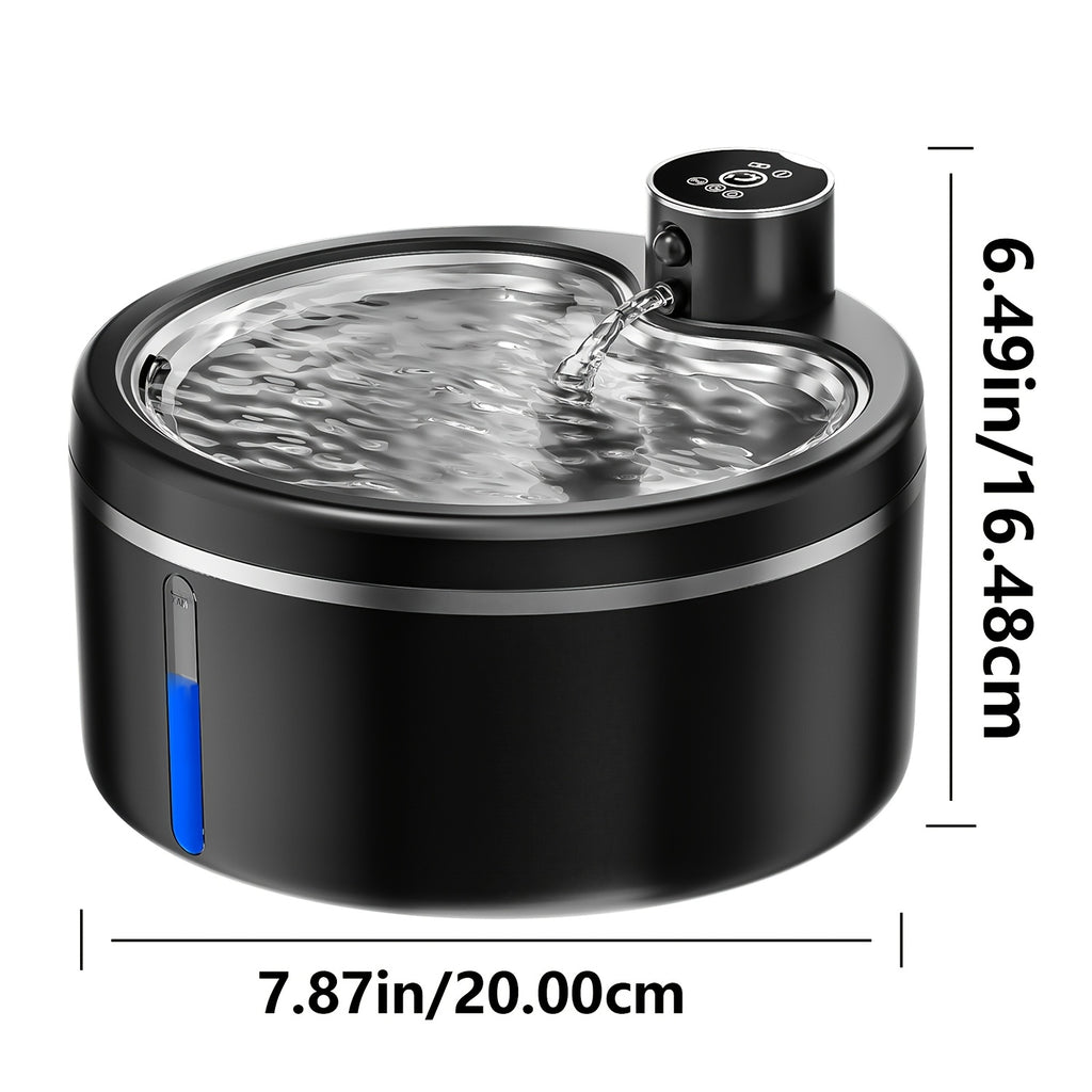 Cat Water Fountain Cordless Stainless Steel Basin, 84.54 Oz Rechargeable Battery Operated Pet Water Dispenser with Motion Sensor and 2 Filters