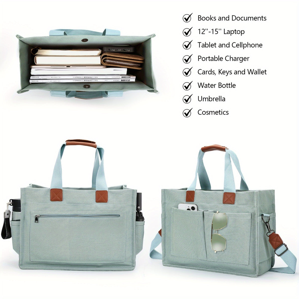 Everyday Tote Bag for Women in Six Colors, Small, Large and Large Set Options, Daily Carry Handbag for Errands, Shopping and Casual Outings