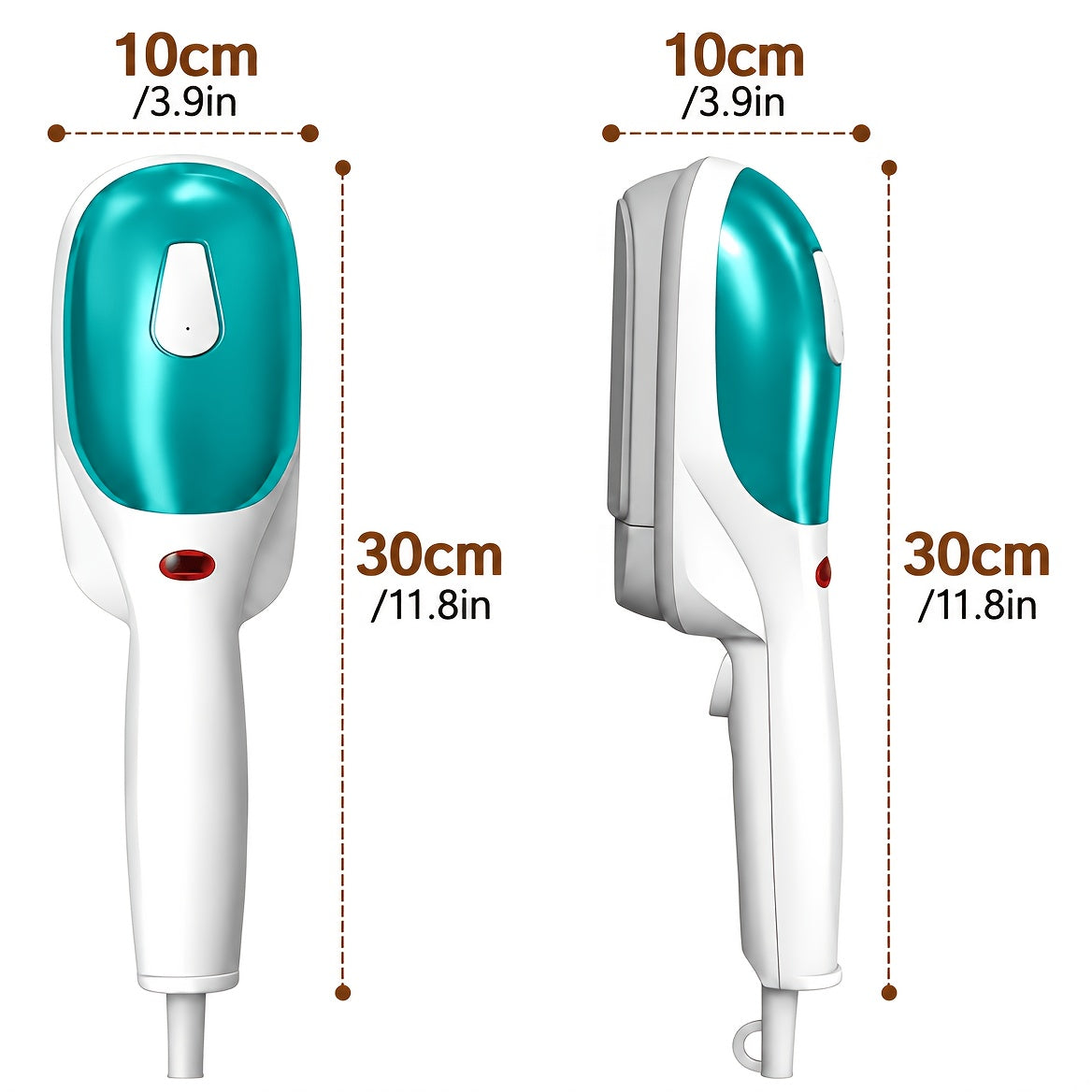 Green Handheld Steam Iron with Horizontal and Vertical Steaming and Dry Ironing, Portable Garment Wrinkle Care Tool for Home, Office and Travel
