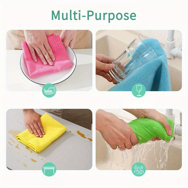 Multipurpose Cleaning Towels 40-Pack, Washable Reusable Cloths in Random Mixed Colors for Kitchen Cleanup, Garden Tasks and Commercial Cleaning Supplies