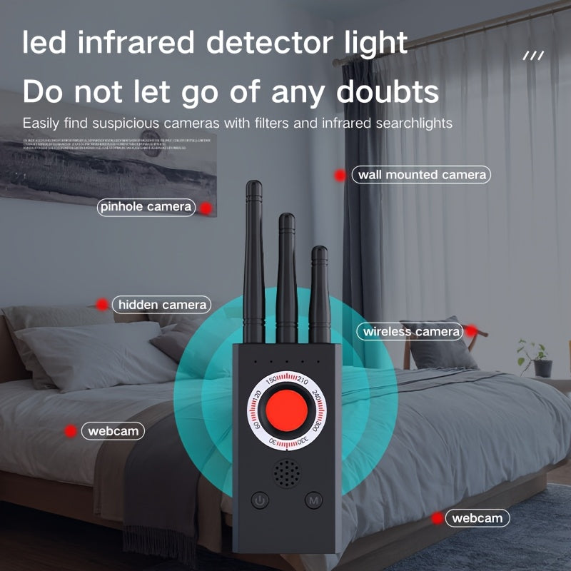 Portable Privacy Scanner T16 with Rechargeable Design, Hidden Camera Detection Device for Personal Travel Checks and Authorized Room Inspections