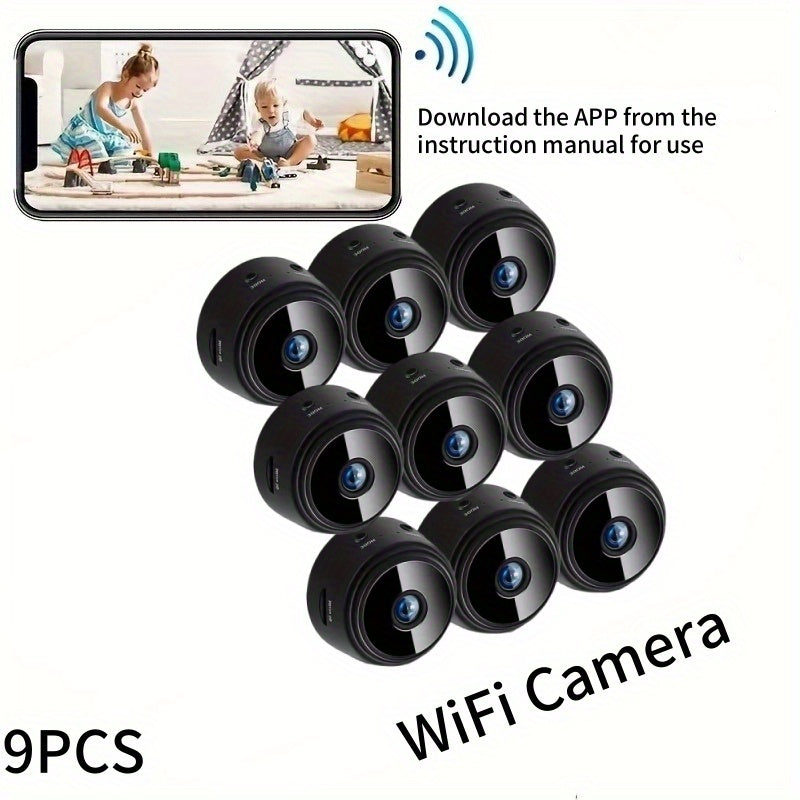 1080P WiFi Security Camera Multipack with 2.4GHz Connection, 9 or 12-Piece Options with Listed Wide-Angle Viewing and Remote Observation for Home Monitoring