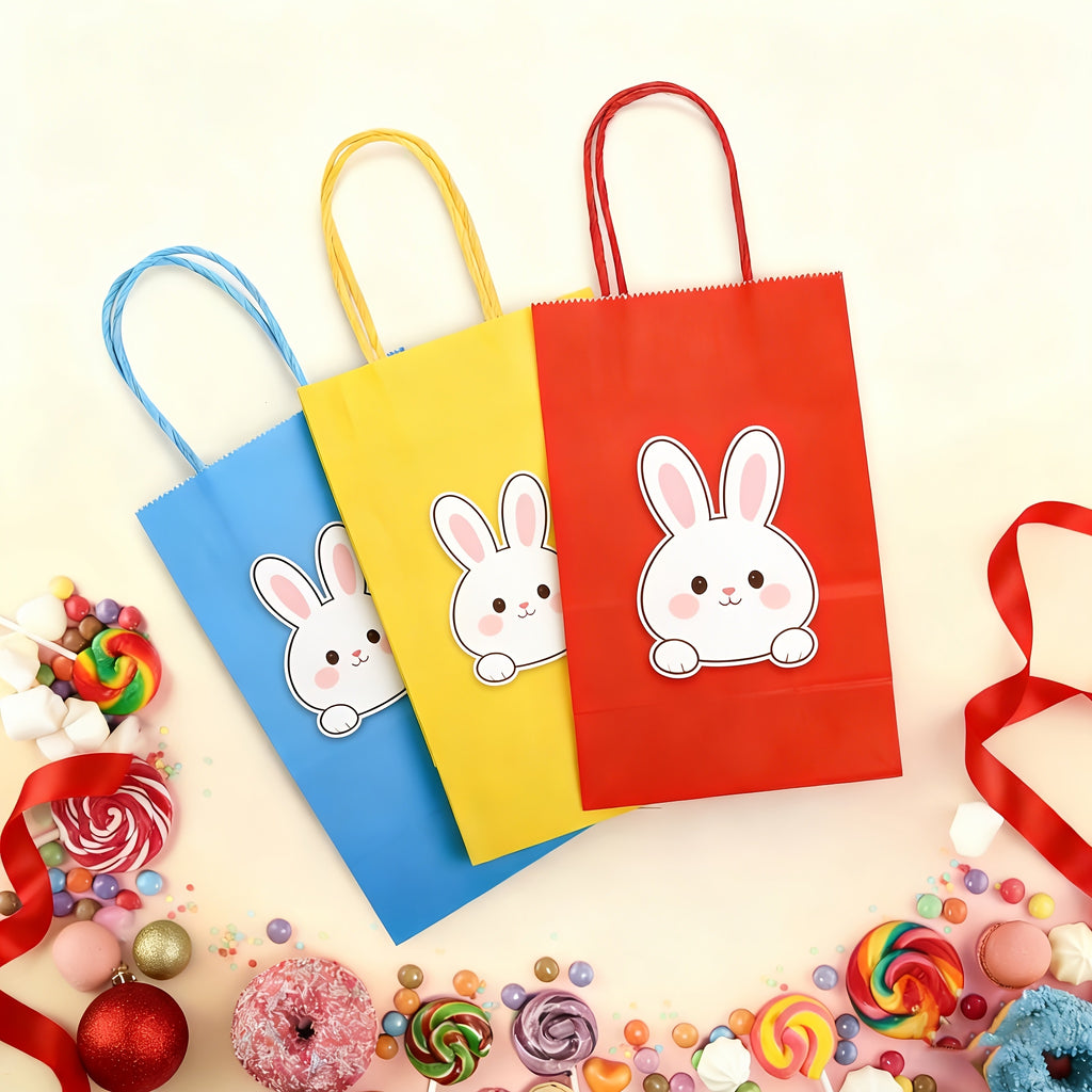 Colorful Paper Gift Bags with Handles, 20, 40 or 100-Pack Party Favor Packaging with a Medium 100-Pack Option for Birthdays, Baby Showers, Weddings and Holidays