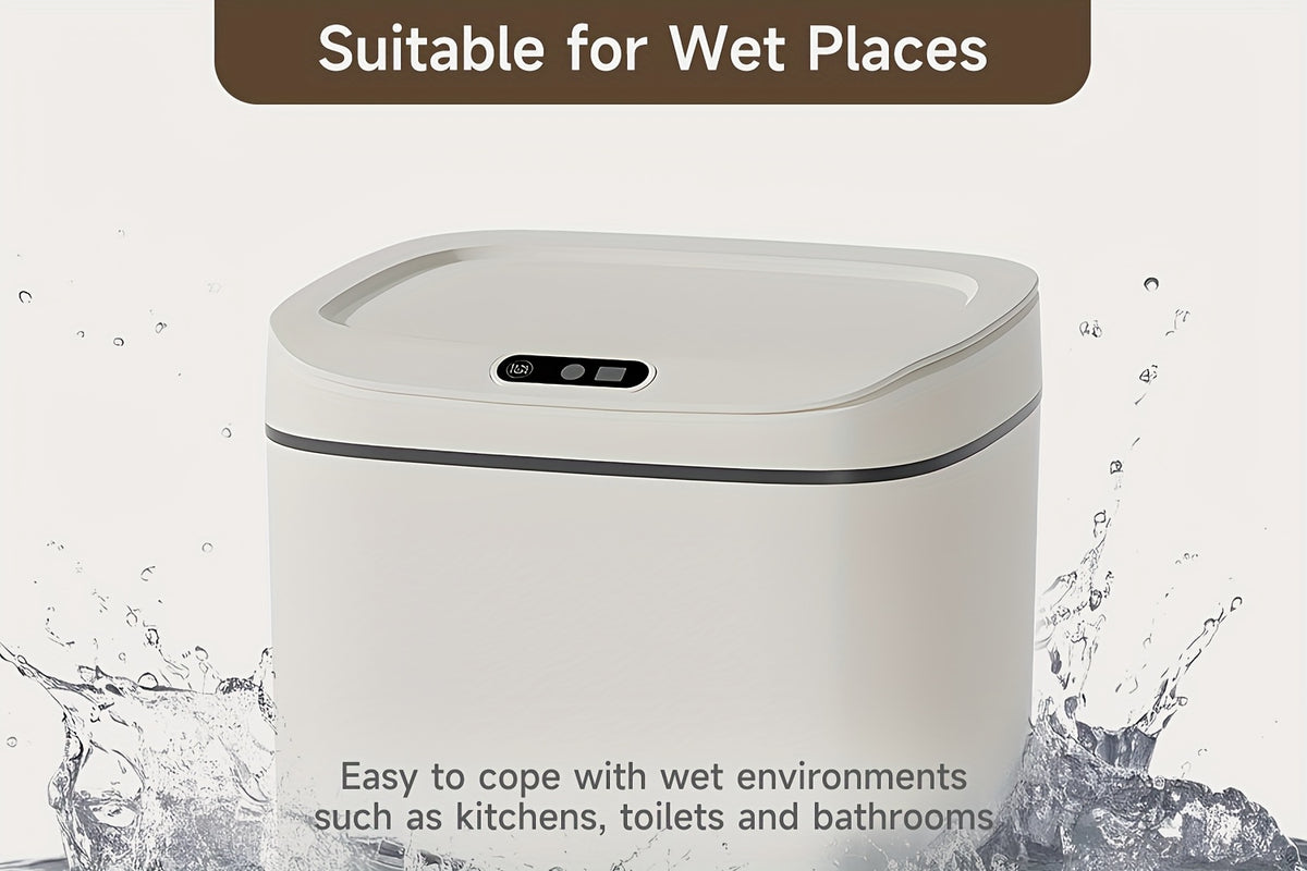 Touchless Plastic Trash Can with Motion Sensor Lid, 3.17 or 4.23-Gallon Capacity Options and Selected Bag Rings or Holders for Kitchen, Bathroom and Office