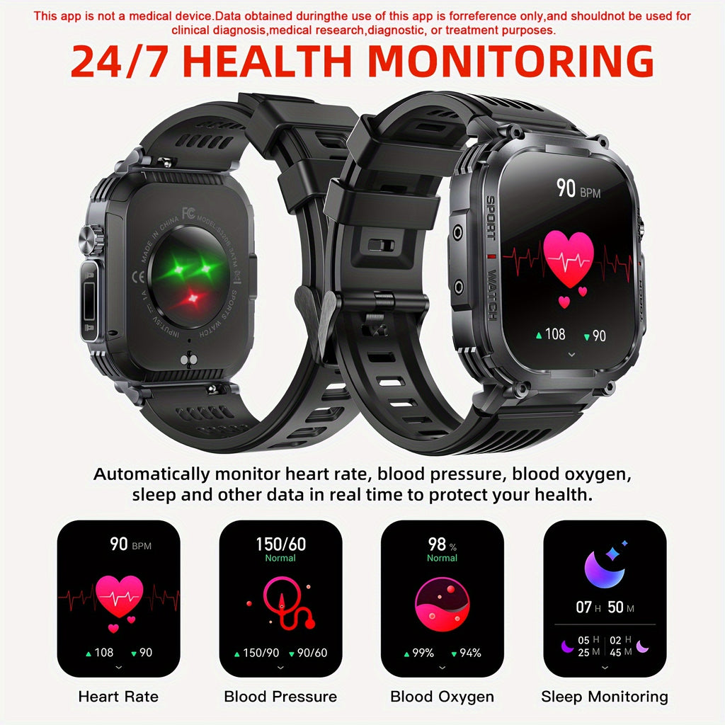 Calling Smartwatch with LED Flashlight, Listed 2.02-Inch TFT Screen, 100+ Sports Modes and Sleep Tracking in For iOS & Android Model for Everyday Activity