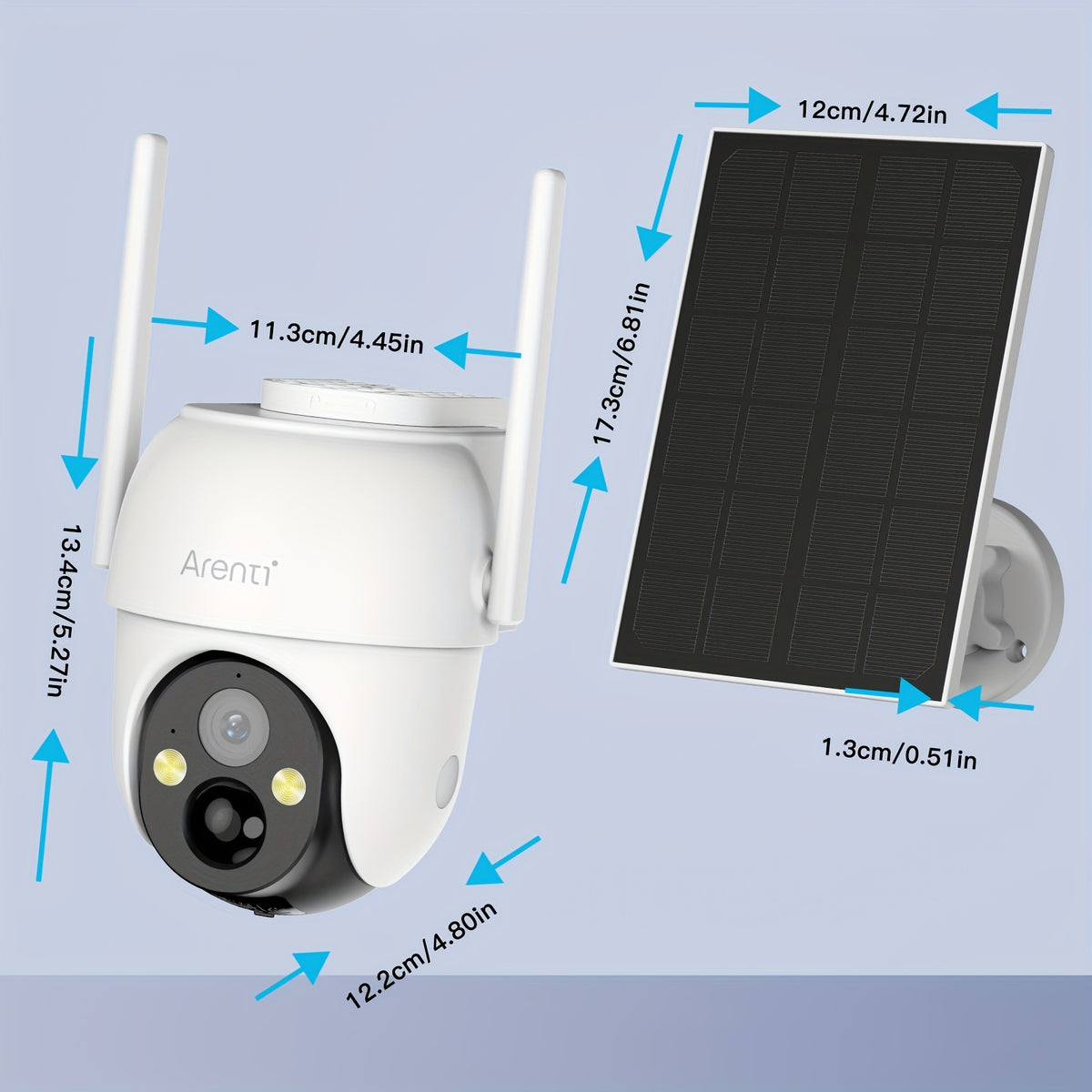 Laxihub GO2T Security Camera with 3MP 1296P Video, 2.4GHz WiFi, Pan-Tilt View, Color Night Vision and Two-Way Audio, Camera or Solar Panel Package Options