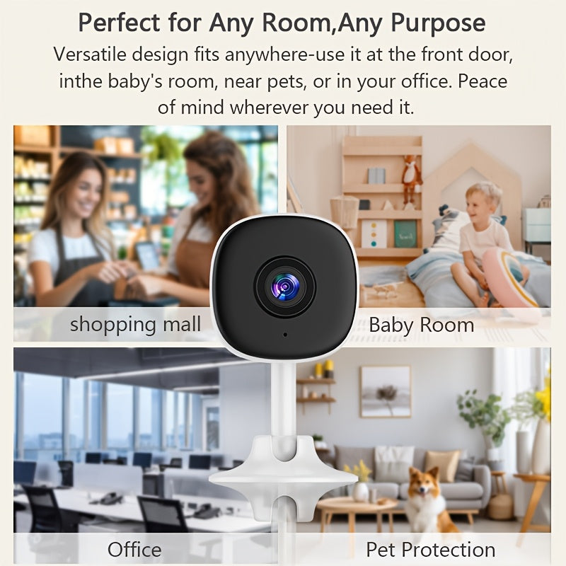 Magnetic Mount Indoor Security Camera 2K with Dual-Band WiFi, Night Vision, Two-Way Audio and AI Detection Alerts, USB-Powered Home Monitoring Camera