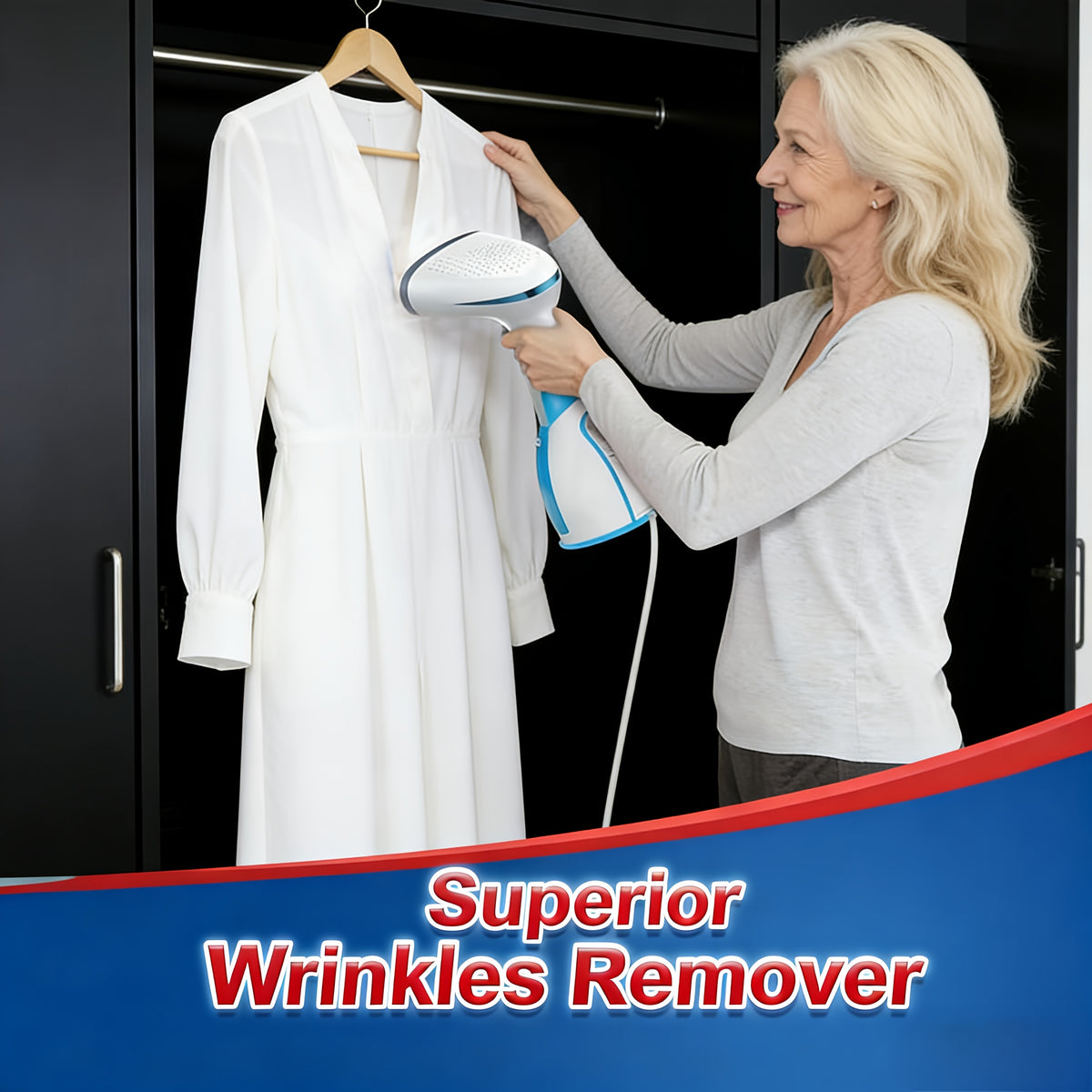Three-Setting Clothes Steamer 1800W in Green, Corded Handheld Garment Wrinkle Remover with XL Tank and Nozzle Attachments for Compatible Suits, Bedding and Curtains