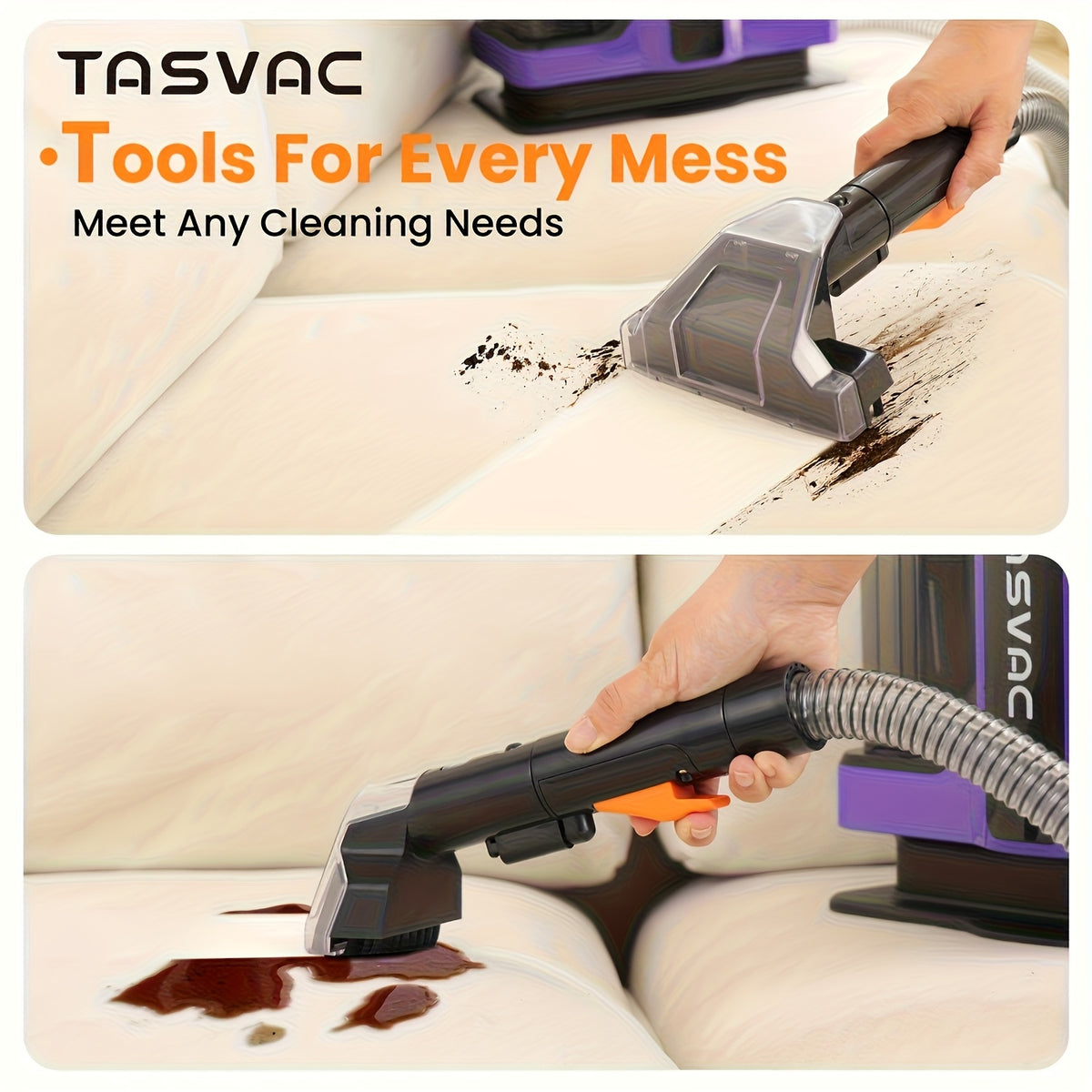 INSE Carpet Spot Cleaner with Listed 46kPa Suction, 36.52oz Clean and 27.05oz Waste Tanks, Spray and Dual Brushes for Upholstery, Stairs and Car Seats