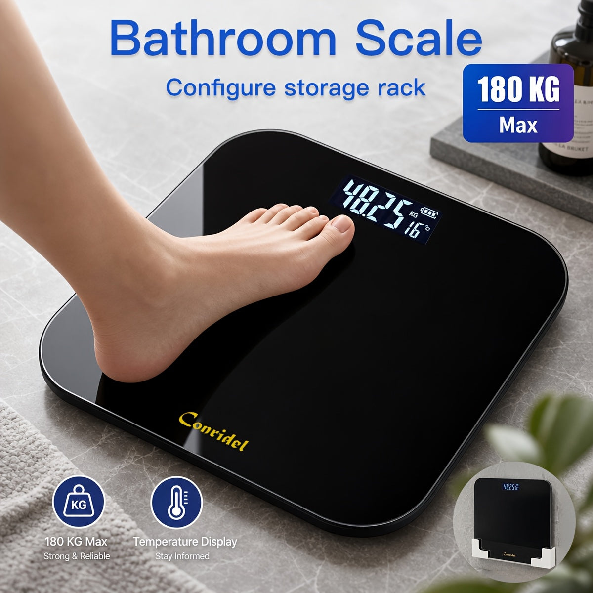 Digital Weight Scale 400lb, High-Precision Bathroom Scale with Clear Digital Display, Ultra Wide Tempered Glass Platform, Battery Powered Body Weight Scale for Home Fitness and Daily Use