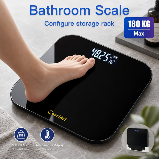 Digital Weight Scale 400lb, High-Precision Bathroom Scale with Clear Digital Display, Ultra Wide Tempered Glass Platform, Battery Powered Body Weight Scale for Home Fitness and Daily Use