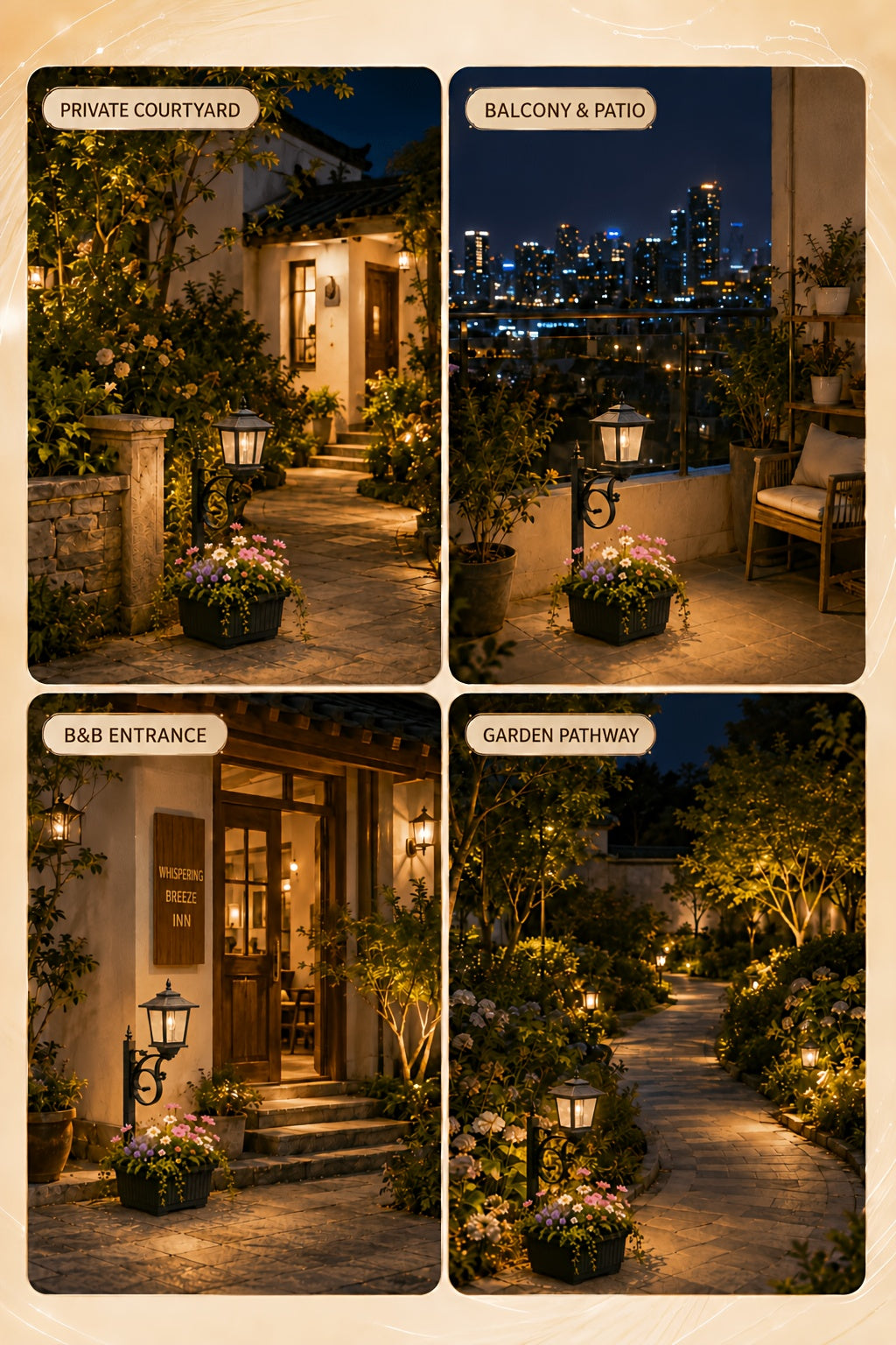 Solar Flower Pot Lights, Freestanding Garden Decor with Listed IP65 Rating in 2pcs or 1pc Black Options for Lawn and Courtyard Decorative Displays